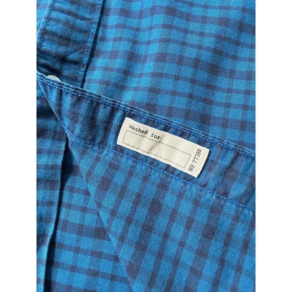 J.Crew Slim American Pima Cotton Blue Check Button Shirt Men's M